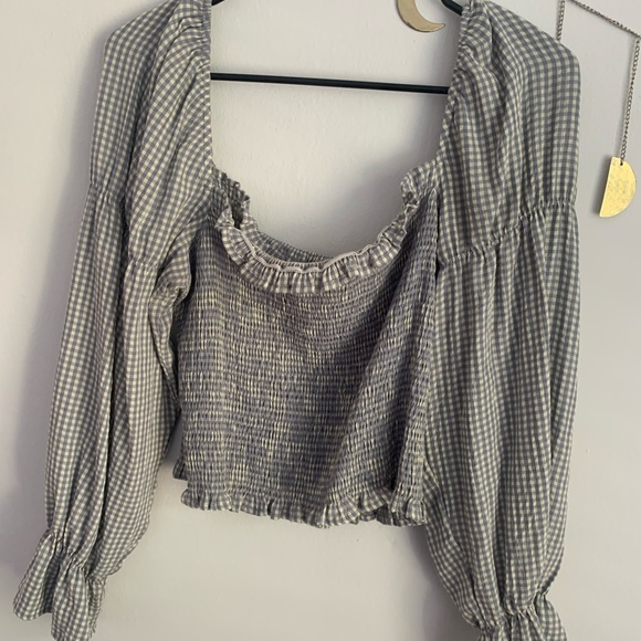 Urban Outfitters Tops - Urban Outfitters Smocked Gingham Puff Sleeve Top
